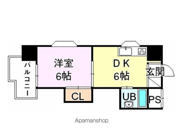 第2ゴトービル(1DK/3階)の間取り写真