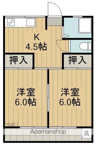 ミワハイツ(2K/2階)の間取り写真