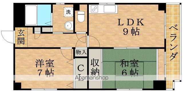 ドムール三国2番館(2DK/5階)の間取り写真