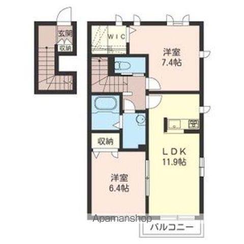 グリナージュ(2LDK/2階)の間取り写真