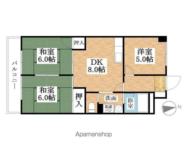 グランメゾン金城(3DK/8階)の間取り写真