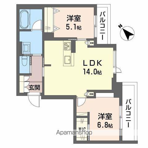 東北本線 東仙台駅 徒歩10分 3階建 新築(2LDK/3階)の間取り写真
