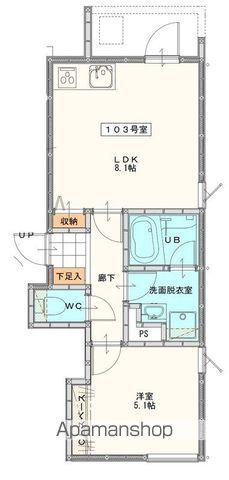 LA KASA野中町(1LDK/2階)の間取り写真
