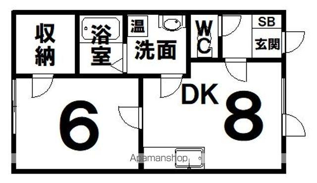 ハイツハゴロモ(1LDK/2階)の間取り写真