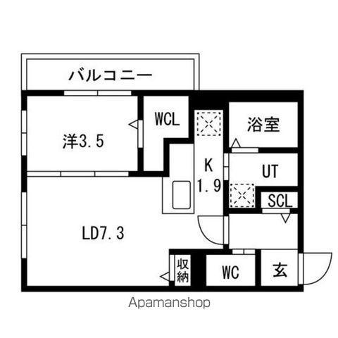 南4条西25丁目MS(1LDK/4階)の間取り写真