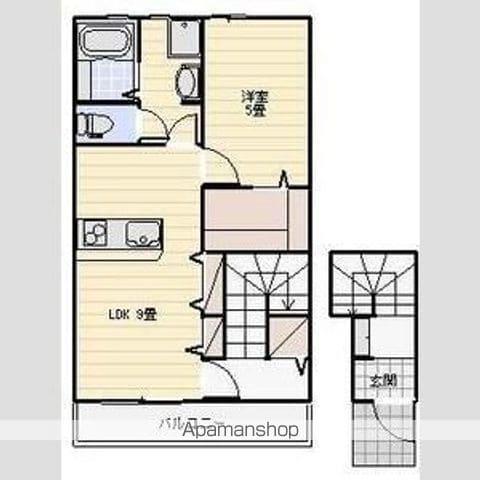 LOTUS坪井(1LDK/2階)の間取り写真