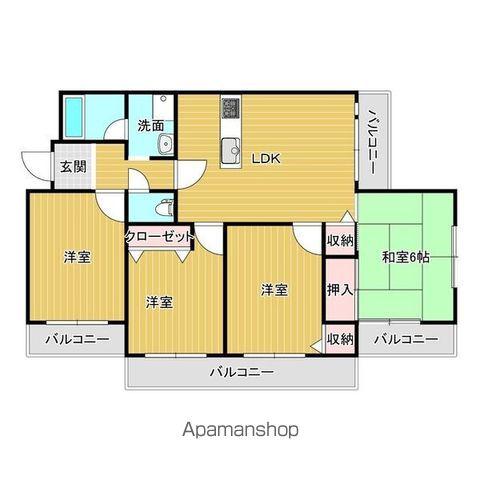 グランドール藤(4LDK/3階)の間取り写真