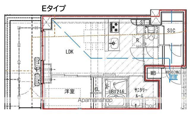 ESーGRANDE大島ガーデンテラス(1K/8階)の間取り写真