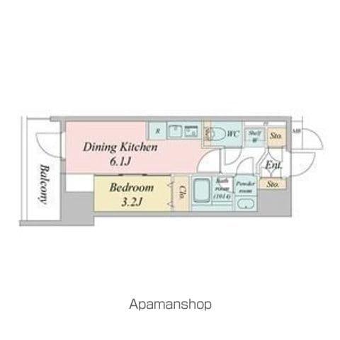 ルネフラッツ今池駅前サウス(1DK/6階)の間取り写真