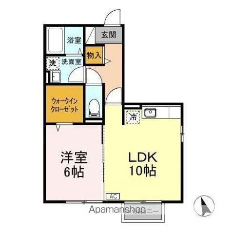 セジュール モナリエ A/B(1LDK/2階)の間取り写真