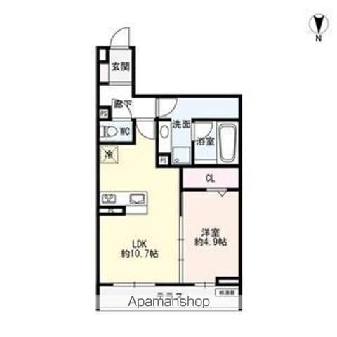 LUVITA新福寺町(1LDK/1階)の間取り写真