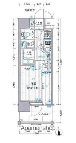 エスリード志賀本通ザ・フロント(1K/3階)の間取り写真