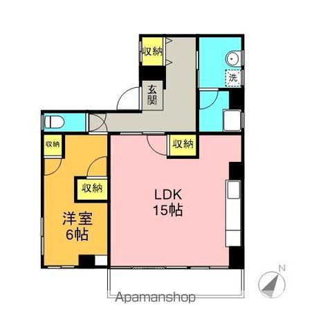 北野町マンション(1LDK/1階)の間取り写真