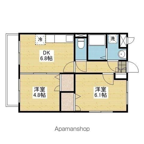 マリベール南梅本C棟(2DK/1階)の間取り写真