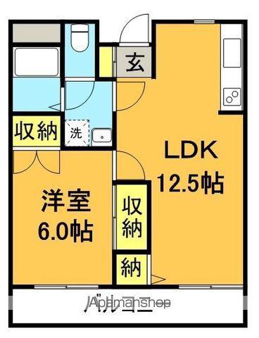 やまのいビル(1LDK/10階)の間取り写真