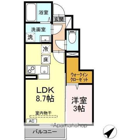 コンフォートシエル(1LDK/1階)の間取り写真