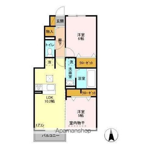 グリーンヒルズ(2LDK/1階)の間取り写真