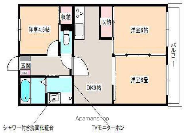 高橋マンション(3LDK/3階)の間取り写真