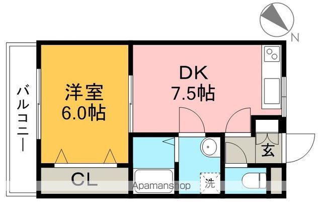 フローラル幸風(1DK/3階)の間取り写真