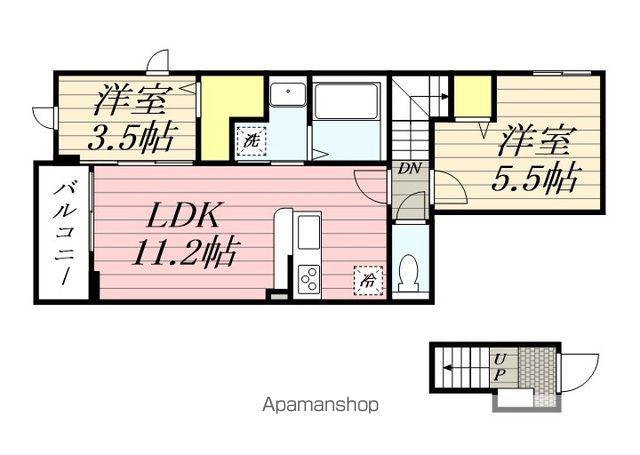 シャロームセブン平尾(2LDK/2階)の間取り写真