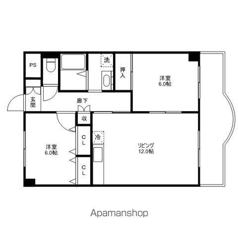 ロイヤルヒル守山(2LDK/2階)の間取り写真