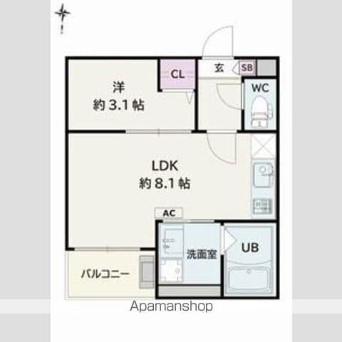 JACK KUBANⅠ(1LDK/3階)の間取り写真
