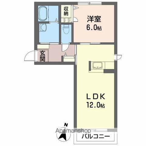 クレストおいけ(1LDK/2階)の間取り写真