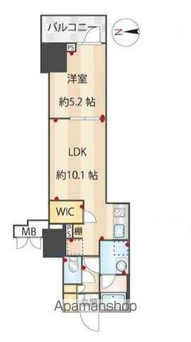 ZOOM信濃町(1LDK/5階)の間取り写真