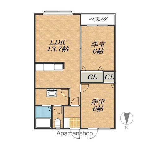 シャトーマルセン(2LDK/1階)の間取り写真