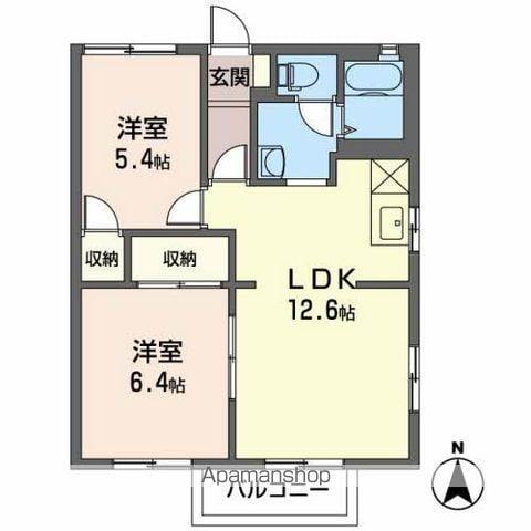 フレグランス・フェアリー(2LDK/2階)の間取り写真