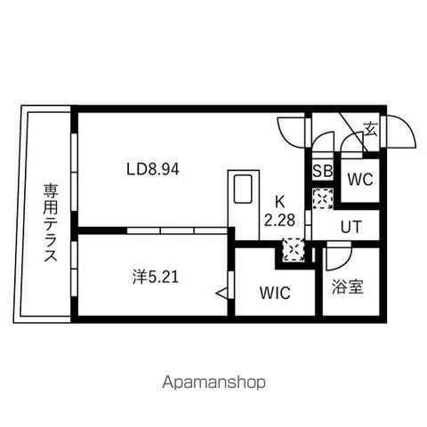 麻生3丁目MS(1LDK/1階)の間取り写真