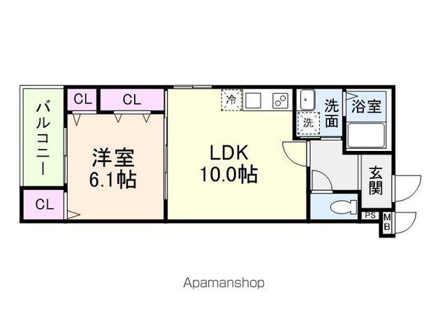 フジパレス遠里小野二丁目Ⅱ(1LDK/3階)の間取り写真