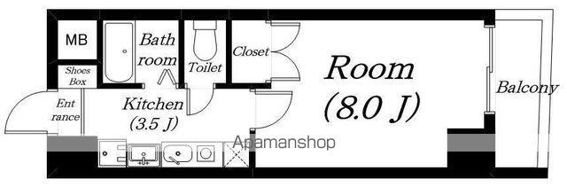 ミラージュ大津京(1K/4階)の間取り写真