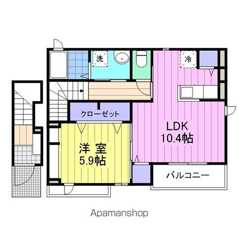 カーサ アリエッタB(1LDK/2階)の間取り写真