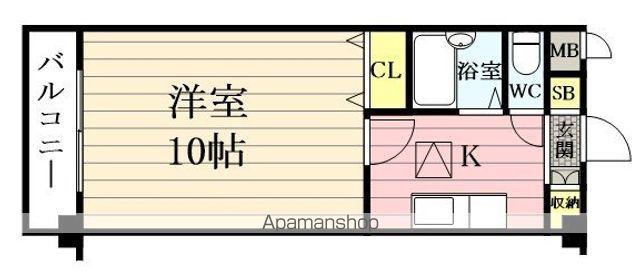 上杉五番館(1K/4階)の間取り写真