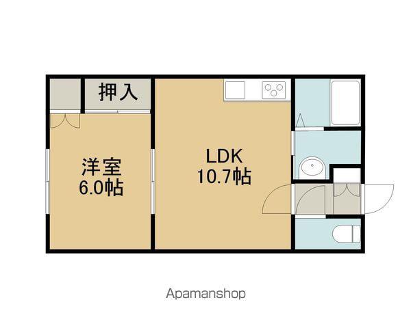 ロイヤルハイム緑町A(1LDK/2階)の間取り写真