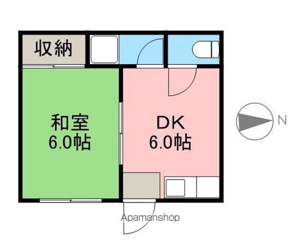 パンダおおつ(1DK/2階)の間取り写真