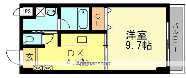 レキュリーブルー(1DK/2階)の間取り写真