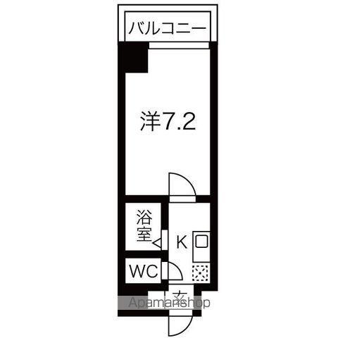クレスト泉(1K/3階)の間取り写真
