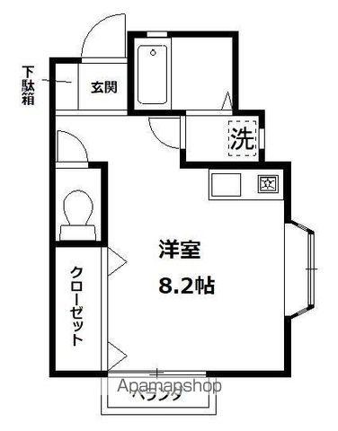 オリーブ・Y(ワンルーム/2階)の間取り写真
