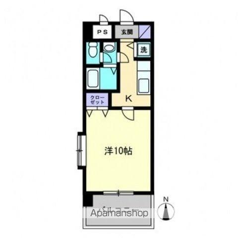 CITY SPIRE東石井(1K/4階)の間取り写真