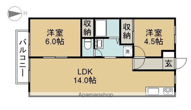 プレジールサクラⅠ(2LDK/1階)の間取り写真