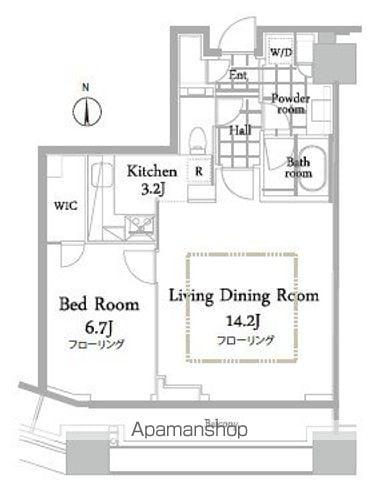 コンシェリア西新宿タワーズウエスト(1LDK/9階)の間取り写真