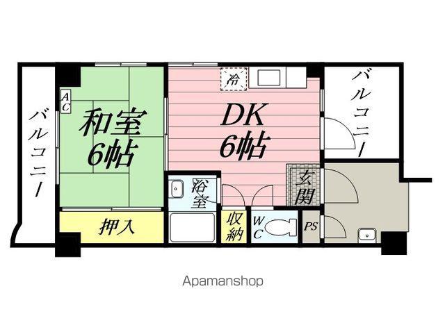 ヨコスカマンション(1DK/4階)の間取り写真