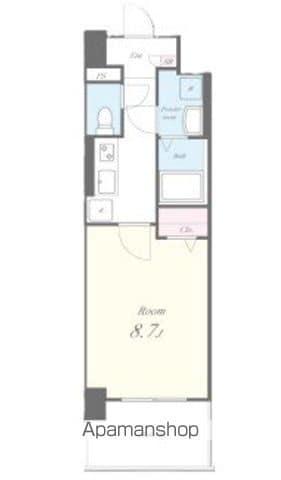 ALUNA箱崎(1K/1階)の間取り写真