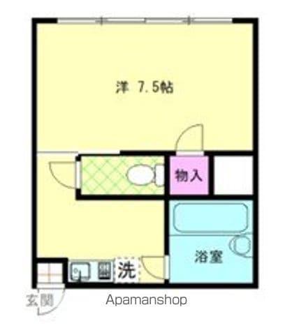 Gハウス A棟(1K/1階)の間取り写真