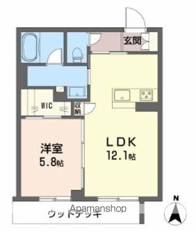 シャーメゾン グラースⅡ(1LDK/1階)の間取り写真