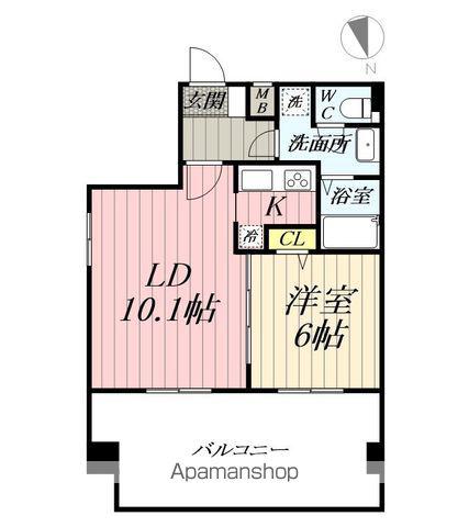 アーバハイツ六町環七北通(1LDK/7階)の間取り写真
