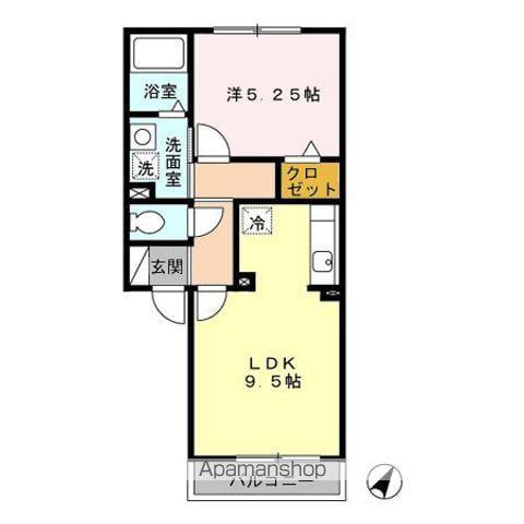 グランドールG1(1LDK/1階)の間取り写真