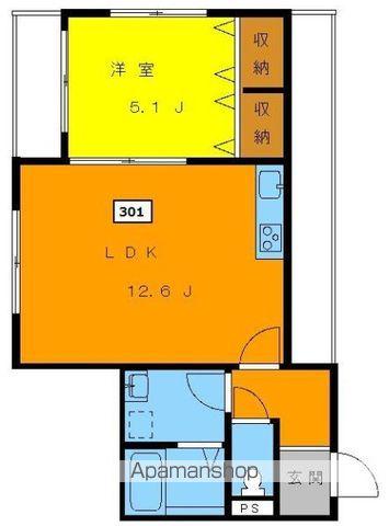 高円寺パレスマンション(1LDK/3階)の間取り写真
